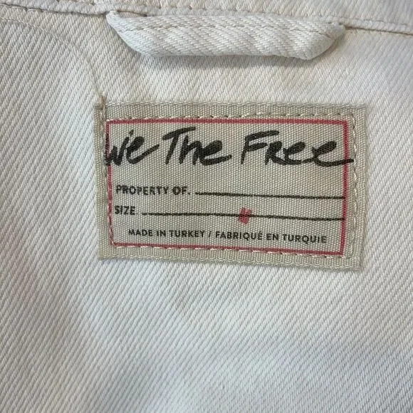 Free People Jolene Trucker Jacket in Ecru - Size Medium - Picture 6 of 7